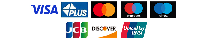 VISA&nbsp;PLUS&nbsp;MasterCard&nbsp;Maestro&nbsp;Cirrus&nbsp;JCB&nbsp;Discover&nbsp;UnionPay