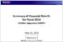 Go to Summary of Financial Results for Fiscal 2014 Under Japanese GAAP (PDF/298KB)