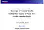 Go to Summary of Financial Results for the Third Quarter of FY2015 (PDF/310KB)